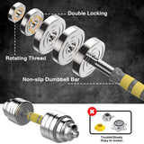 PHOEROS Adjustable Dumbbell Set - 44/66/88 LBS weights set, Dumbbell Barbell 3 in 1, Steel Dumbbells Pair with Connecting Rod for Adults Women Men Fitness Workout, Home Gym Exercise Training Equipment (88lbs)