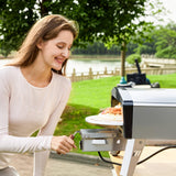 MELLCOM 20" Outdoor Gas Pizza Oven - Pull Out Handle & 360° Automatic Rotating Pizza Stone, Including Pizza Peel, Carry Bag