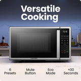 Countertop Microwave Oven 0.9 Cu. Ft. Digital Stainless Steel Microwave 900 Watt with 6 Presets, Eco Mode, Mute Option. Chefman