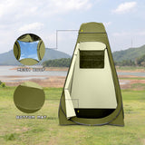 BRIAN & DANY Pop Up Shower Tent, Portable Changing Tent with Rain Shelter & Windows, Privacy Camping Tent for Hiking Beach, UPF 50+ & Waterproof, 47.2" x 47.2" x 74.8", Olive Green