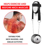 Leesvilary Neck Harness for Weight Lifting Training Head Neck Workout Equipment Neck Exerciser Trainer with Steel Chain and Adjustable Neoprene Strap Neck Strengthener for Home Gym Leesvilary