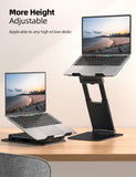 Height Adjustable Laptop Stand for Desk, Dual Foldable Aluminum Computer Riser