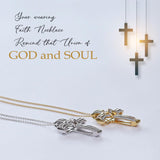 AFFY Infinity Cross Pendant Necklace, 1.00 Carat White Natural Diamond Religious Jewelry Gift For Women & Men in 14k Yellow Gold Over Sterling Silver (1 Ctw)