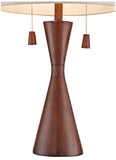 360 Lighting Omar Modern Table Lamp 28 3/4" Tall Warm Brown Wood Hourglass Oatmeal Fabric Tapered Drum Shade for Bedroom Living Room House Home Bedside Nightstand Office Entryway Kids Family