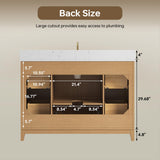DELUXE LIVING 48 Inch Bathroom Vanity with Sink, Fully Assembled, Light Oak