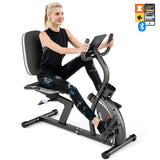 VANSWE Recumbent Exercise Bike for Adults Seniors - For Home Workout with 16 Levels Resistance, 380 lbs Weight Capacity, Bluetooth Connectivity and Pulse Sensor RB661 (Silver) VANSWE