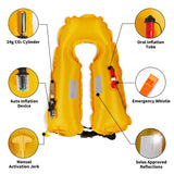 Owntop Automatic/Manual Inflatable Vest, Manual Convertible Option, Low Profile, Zipper Closure, Inflatable Fishing Jacket for Kayaking, Boating and Fishing, 24g CO2 Cylinder Included