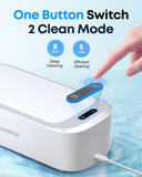 BEESHOP 48kHz Ultrasonic Jewelry Cleaner, Dual Modes with Degas Function, for Jewelry, Glasses, Rings, Retainers, Dentures, Watch Straps & More, 19oz 304 Stainless Steel Tank, 30W Sonic Cleaner Power