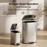 13 Gallon Trash Can (50L) and 1.6 Gallon (6L) Kitchen Trash Can Combo Set