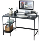 MINOSYS 47-inch Computer Desk with Storage Shelf - Your Ideal Black Gaming Desk for Bedrooms, Small Spaces