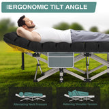 ZENPETIO Camping Cot for Adults, Heavy-Duty Portable Cot Bed with Mattress, Foldable Padded Sleeping Cots for Camping Travel Tent Day Bed Outdoor & Home Guest, Max Load 500 LBS, 75x28x15” ZENPETIO