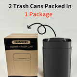 2 Pack 2.7 Gal Bathroom Trash Can with Lid, Automatic Trash Can Small Smart Garbage Can Touchless