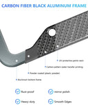 Carbon Fiber License Plate Frames- Black Carbon Pattern Aluminum Front & Rear Car Tag Holder Cover 2 Pack with Mount Hardware, Screws, Caps, Handlebar Stickers
