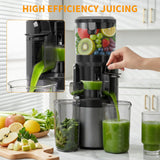 Juicer Machines, Cold Press Juicer with 6" Extra-Large Feed Chute, 400W Motor, High Juice Yield, Easy to Clean, Dishwasher Safe Parts, 3-in-1 for Juice, Nut Milk & Sorbet, Whole Fruits & Vegetables