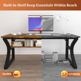 Computer Desk, 47'' Home Office Desks with Storage, Computer Desk with Metal Frame for Home Office