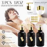 WSBArt 17PCS Bathroom Accessories Bathroom Set Black Bathroom Accessories,Toilet Brush, Trash Can, Qtip Holder Dispenser& 3PCS Soap Dispenser