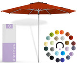 Midtown Umbrellas Push & Pop 10 Ft Patio Umbrellas with Push & Pop Mechanism, 8 Fiberglass Ribs & Terylast Polyester Fabric – For Deck, Pool, Cafés and Hotels – Apple Canopy, Silver Pole