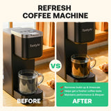 Tastyle Single Serve Coffee Maker with 30 Descaler Cleaner Tablets, Iced and Hot Coffee Machine for K Cup & Grounds, Compact Design, 40oz Removable Water Reservoir