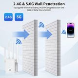 WiFi Extender, 2026 Fastest WiFi Booster 1200Mbps Dual Band (5GHz/2.4GHz) WiFi Extenders Signal Booster for Home