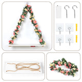 EXIN DECHEN Floating Shelves for Wall No Drilling,Wall Shelves,Hanging Shelf,Leaves and Light Strip with Flower,Set of 2 Plant Decor for Home Livingroom Bedroom,Led Room Decor Aesthetic,Gift
