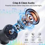 Rotary Bluetooth Shower Speaker with RGB Lights, IPX5 Waterproof Portable Speaker with Suction Cup, Deep Bass Mini Bluetooth 5.3 Speaker with Built-in Mic, 8H Playtime for Bathroom, Pool & Travel