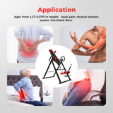 Inversion Table, 330.7lbs Capacity Heavy Duty Inversion Table Heavy Duty Strength Training Inversion Equipment w/Headrest & Adjustable Protective Belt for Back Pain Muscle Tension (Black + Red)