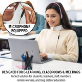 Maeline Bulk Classroom Student Headphones with Microphone, On Ear Stereo Headphones with Mic for Kids Online Learning, Library, School, Airplane, Travel - 3.5mm Plug - 20 Pack