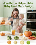 Immersion Blender Handheld Hand Blender, 1000W 5 in 1 Hand Mixer Stick, BPA-Free 12 Speed Handheld Blender 304 Stainless