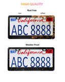 GNSZSN License Plate Frames - 2 Pack Matte Black Universal Aluminum Metal Car Tag Frame for Front and Rear Number Holder with Screws & Caps