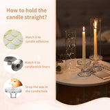 NUPTIO Hurricane Candle Holder for Centerpiece: Set of 6 Glass Candlestick Taper Holders with Open Ended Cover - Tapered Candle Stick Stand for Thanksgiving Christmas Fireplace Dining Table Decor