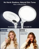 7" Ring Light with Stand for Desk, 30 Modes for Video Conference Lighting