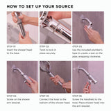 T3 Source Hand-Held Showerhead | Adjustable Hand Held Chrome Shower Head with Chlorine Filter | Mineral Filter Reduces Free Chlorine and Hydrogen Sulfide
