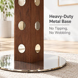 Extendable Dining Table for 6, Modern Dining Table with Leaf, Round White