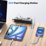 NTONPOWER Desk Clamp Power Strip 10 FT, 20W USB C Fast Charging Station