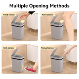 FRESHLIX 3 Pack Bathroom Trash Can 2.6 Gallon Small Touchless Automatic Motion Sensor Trash Cans Slim Waterproof Garbage Bin with Lid for Kitchen, Office, Bedroom Black White Grey