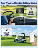 48V 100Ah Lithium Golf Cart Battery, 200A BMS, Complete Upgrade Kit with 18A Charger