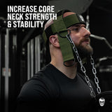 Gymreapers Neck Harness Weight Lifting - Neck Trainer Workout Equipment - Heavy Duty Stainless Steel Chain, Adjustable Neoprene Head Strap, Exercise Equipment for Strength & Pain Relief