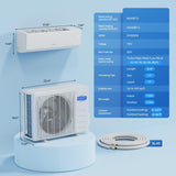 ROVSUN 9000 BTU Wifi Enabled Mini Split Air Conditioner & Heater with Inverter, 20 SEER2 Energy Saving 115V Ductless Split AC Unit with Pre-Charged Condenser, Heat Pump & Installation Kit