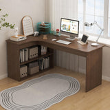 WOOOFA L Shaped Desk with Storage, Corner Computer Desk with Open Shelves