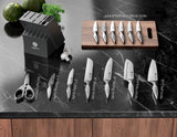 ASETY Knife Set - Ultra Sharp Knives Set for Kitchen with block, 15 PCS Stainless Steel Knife Set with Built-in Sharpener, Ergonomic Non-Slip Handle, Elegant Box for Men Women, Fathers day