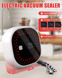 Beatish Electric Mason Jar Vacuum Sealer Kit - Auto-Stop with Digital Display, 60kPa Ultra Strong Suction for Wide/Regular Mouth Jars, Preserve Freshness 12X Longer (Includes 6 Lids & Bag Adapters)