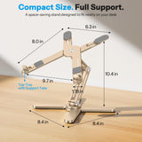 OMOTON LA10 360° Rotating Laptop Stand Riser Foldable for Desk, Gold