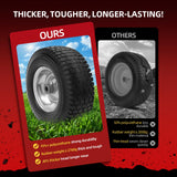 USCaster 13x5.00-6 Tire and Wheel Flat Free Assemblies (2 Pack),13 x5x6 Solid Rubbe Tires and Wheel for Riding Lawn Mower - With 3/4" Bushings (Extra 5/8" Bushings) and 3" Centered Hub (Gray)