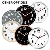 AKCISOT 14 Inch Wall Clock Silent Non-Ticking Modern Wall Clocks Battery Operated - Analog Classic Clock for Office, Home, Bathroom, Kitchen, Bedroom, School, Living Room(Black)