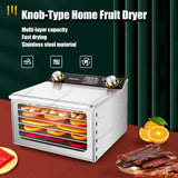 Stainless Steel Food Dehydrator Machine With Digital Timer, 800W Power, Large Trays For Jerky, Fruit, Vegetables, Herbs, Meat And Dog Treats, 360° Even Drying Technology(12Layers)