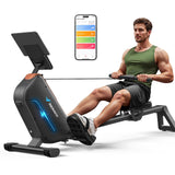 MERACH Rowing Machines for Home, Powerful Electromagnetic Row Machine with 51.2" Extended Rail