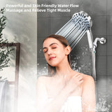 Functions High Pressure shower head with handheld, Built-in Pause Mode & 2 Power Wash BESAQUO