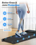Foldable Treadmill with Incline, Compact Walking Pad Treadmill with Safety Handle Bar, 3.0HP Quiet Under Desk Treadmills
