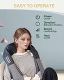 Neck Massager with Heat, Shiatsu Shoulder and Back Massager, Electric Kneading Back Massager HELPHIER