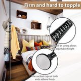 SCoat Rack Freestanding, 56 to 125 inch Adjustable Tension Rod Coat Hanger with 12 Hooks for Hanging Coat Sempicad